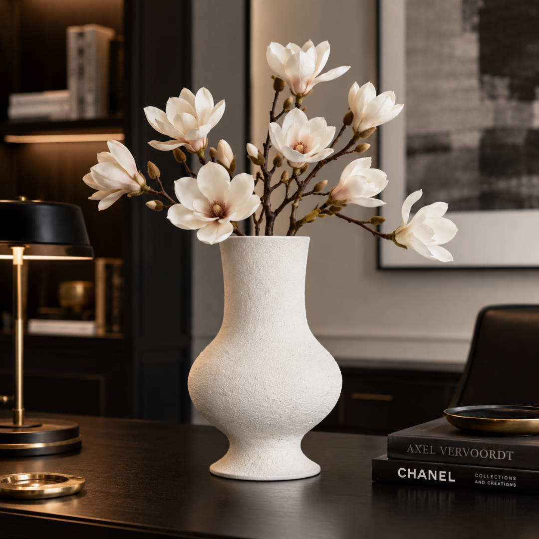 Grand vase céramique beige