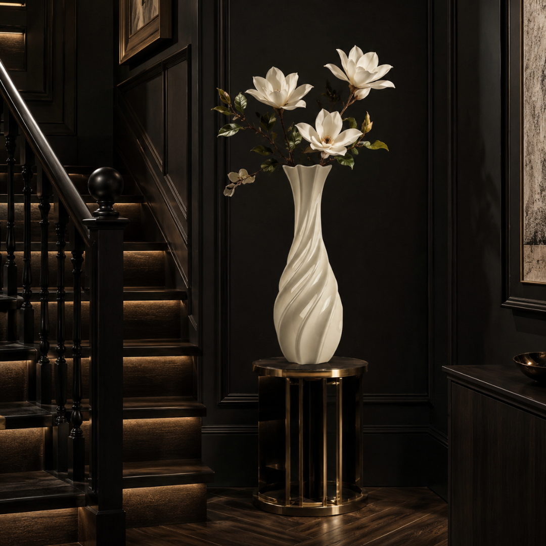 Grand vase beige