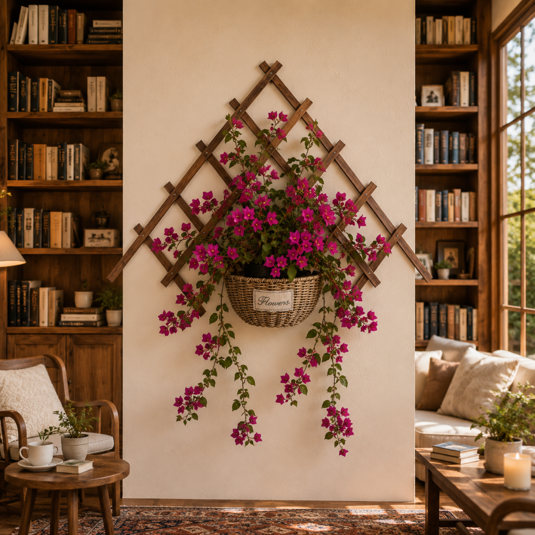 Support en bois pour plantes grimpantes