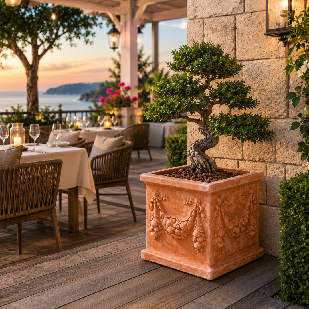 Grande jardinière terre cuite