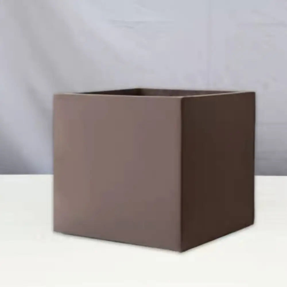 Grand pot de fleur carré - Brun