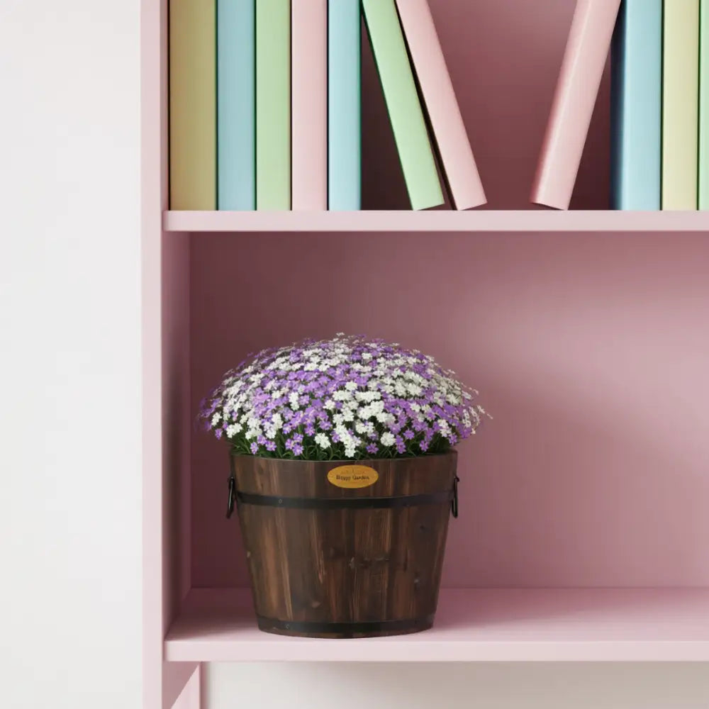Grand pot de fleur en bois