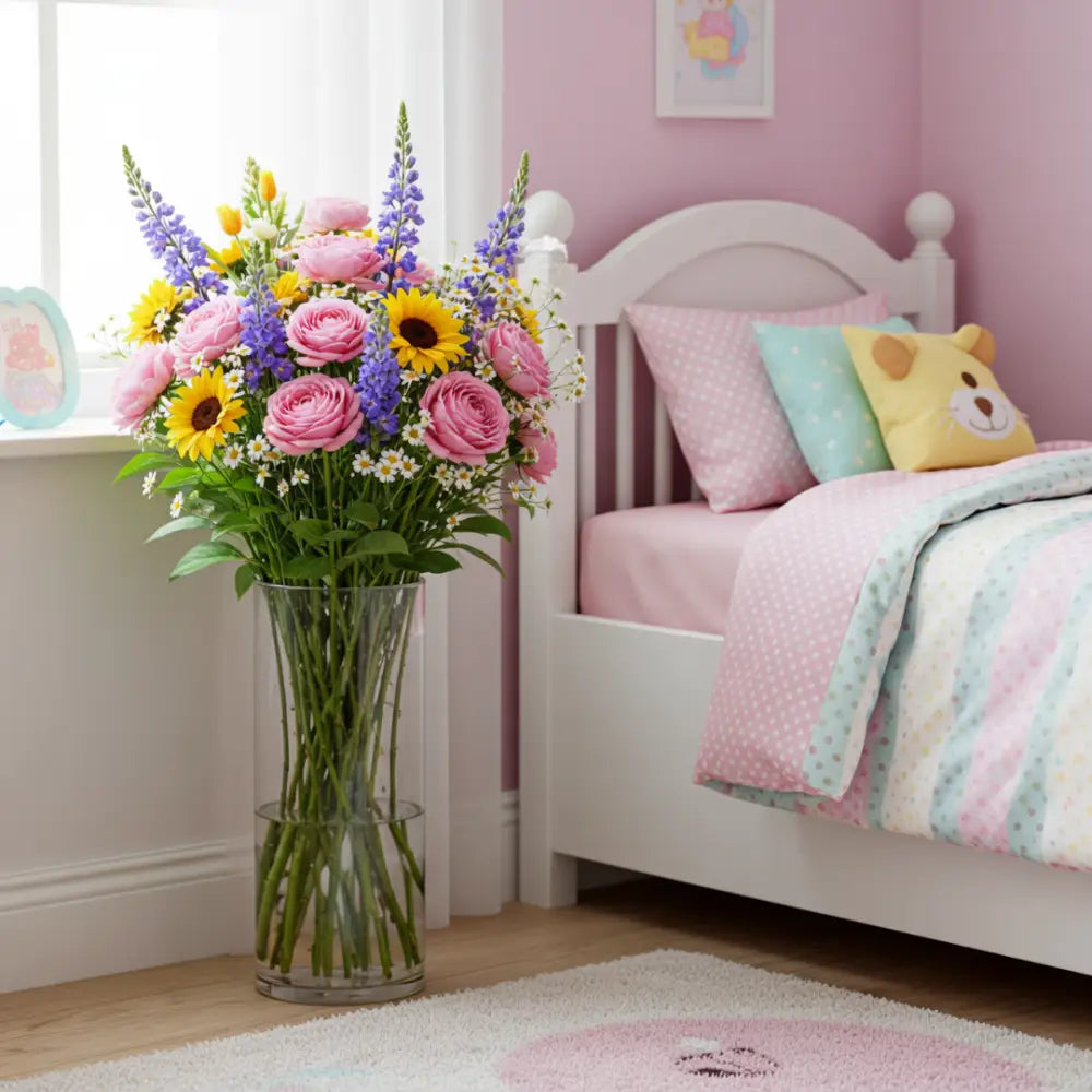 Grand pot de fleur en verre transparent