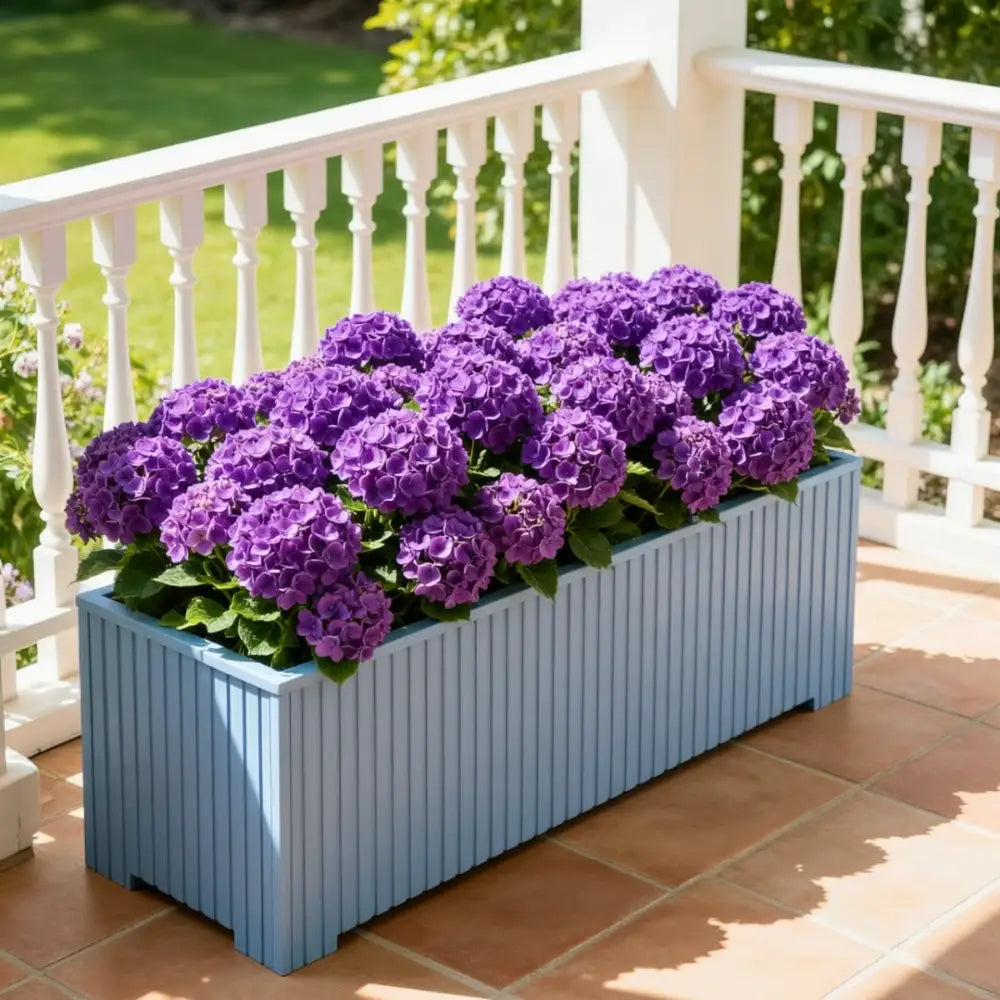 Grand pot de fleur exterieur bleu