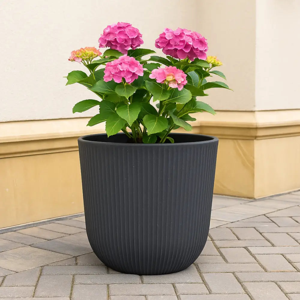 Grand pot de fleur extérieur gris anthracite