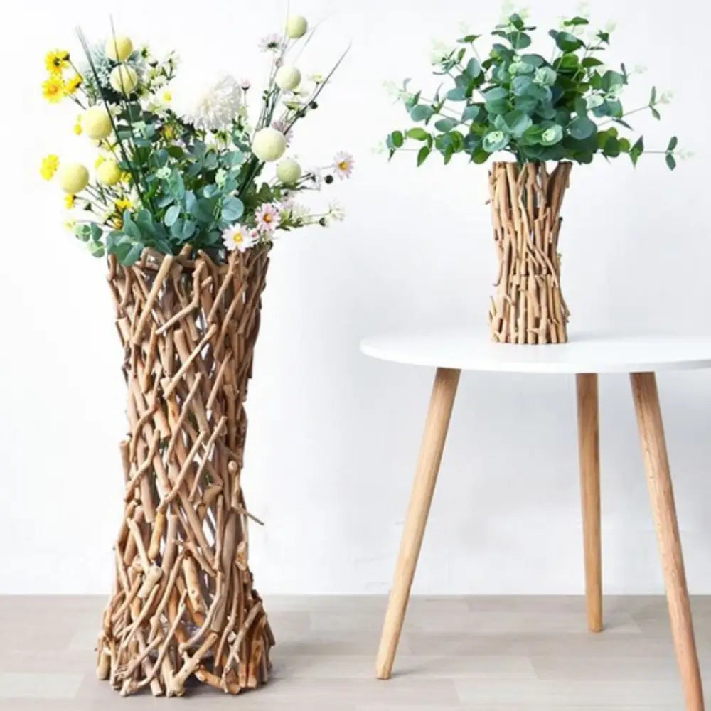 Grand vase avec bois flotté