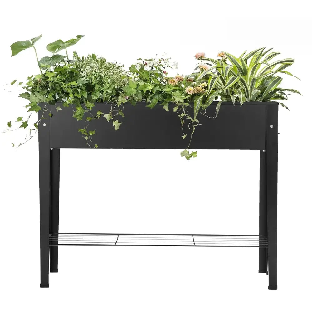 Jardinière noire sur pied