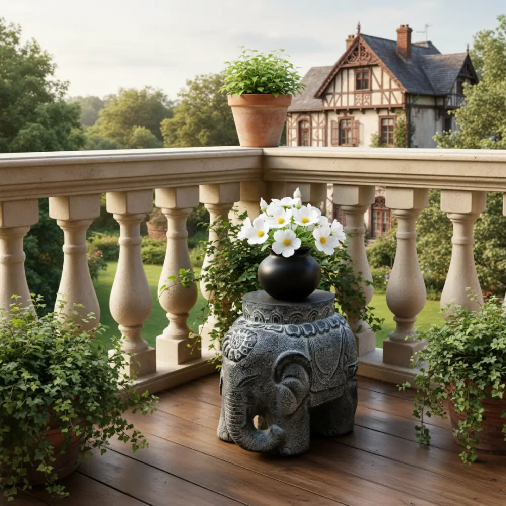 Porte plante elephant ceramique