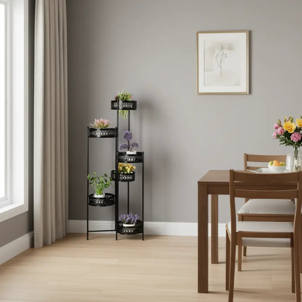 Porte plante metal noir