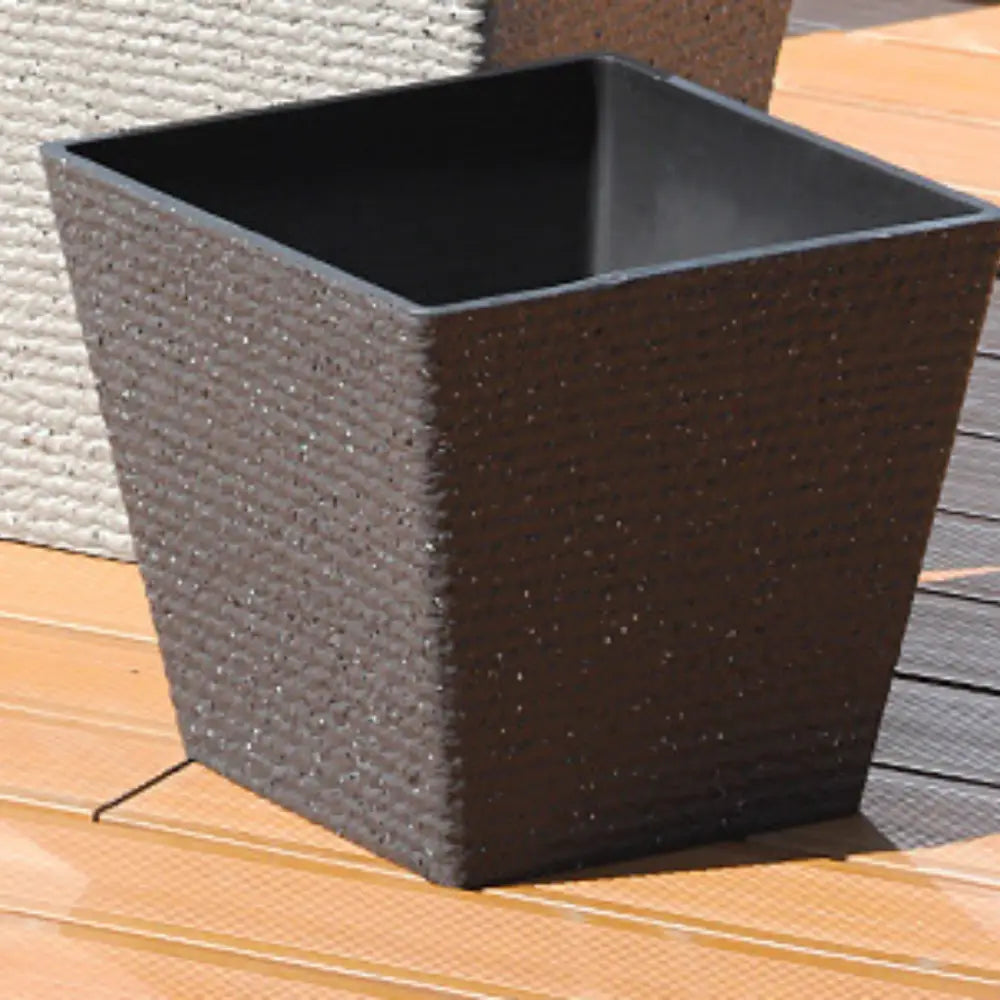 Pot de fleur plastique recyclage - Noir roche
