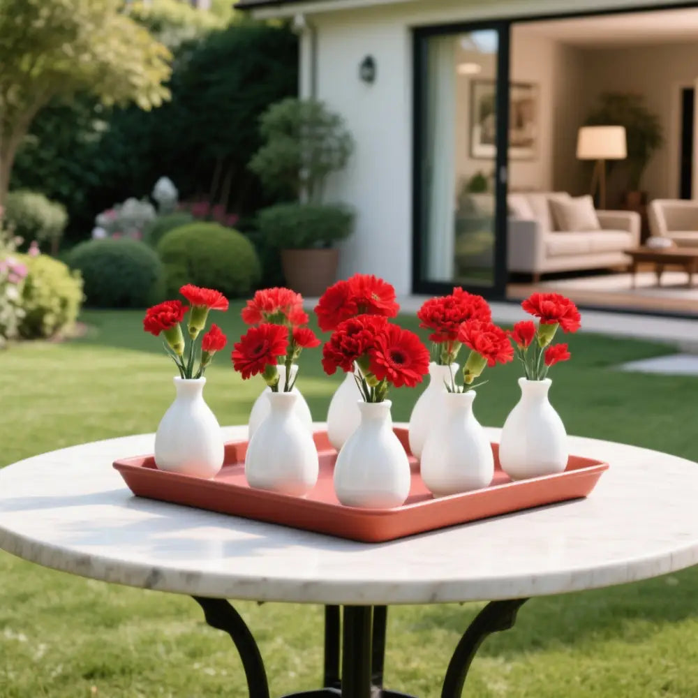 Soucoupe pot de fleur carré 40 cm - Rouge brique