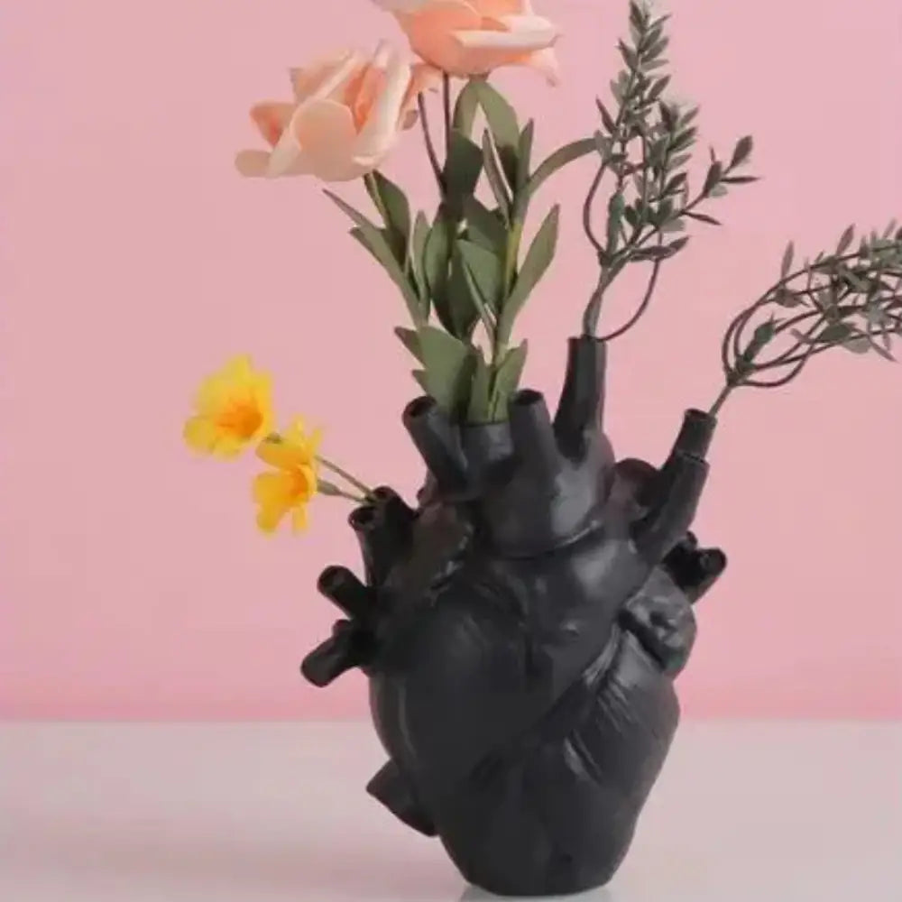 Vase en forme de coeur humain - Noir