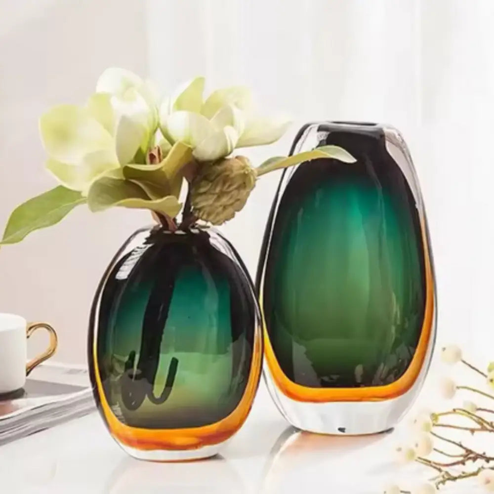 Vase Vintage Vianne En Verre Soufflé Jaune, 18 Cm, Fait Main En France