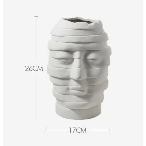 Vase visage design - Blanc - Décoration intérieure