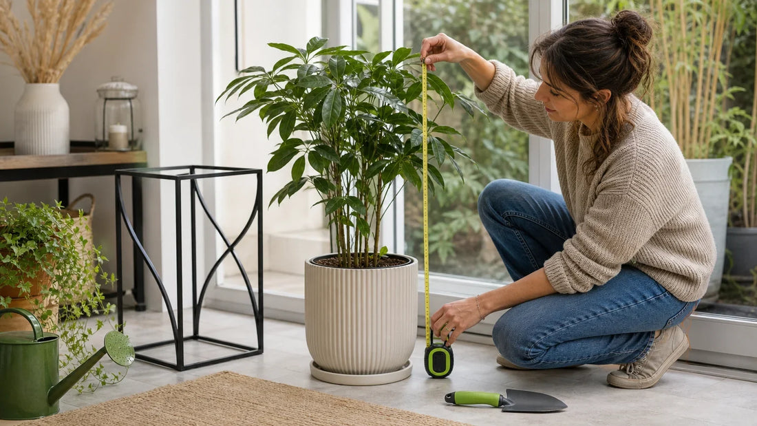 Mesurer la motte avant de choisir un pot pour une plante de véranda