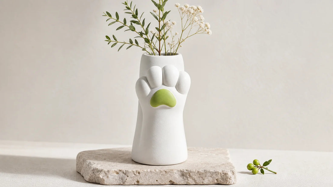 Vase décoratif en forme de patte de chat