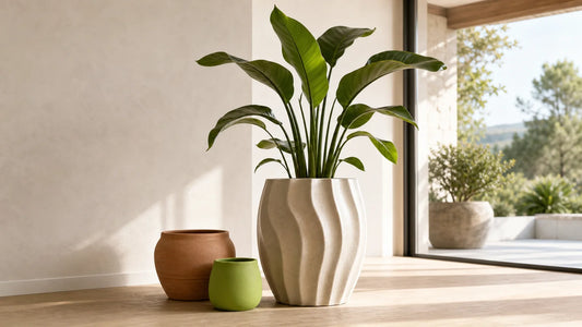 Sélection de pots de fleurs design dans un intérieur français lumineux
