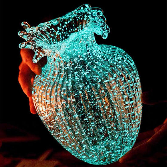 Vase en verre transparent lumineux