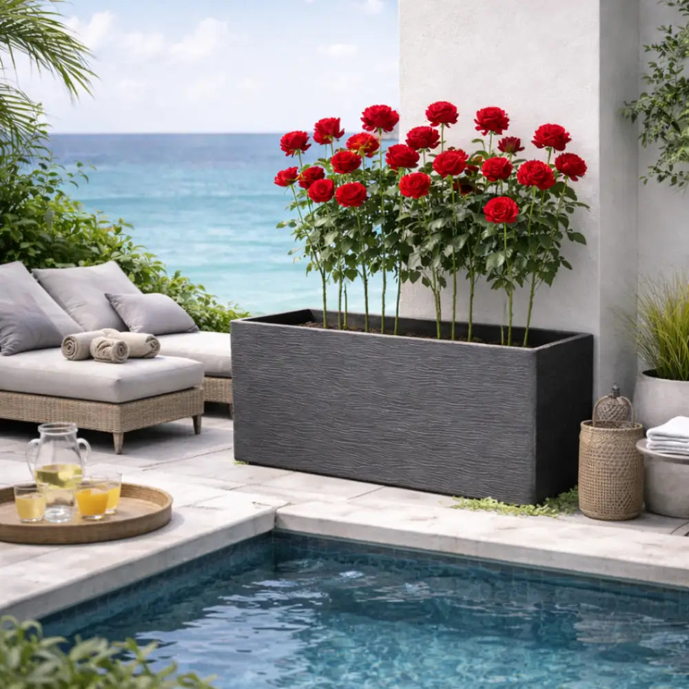 Jardinière rectangulaire anthracite