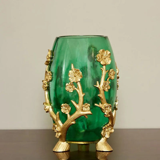 Vase vert et doré