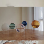 Vase boule en verre transparent