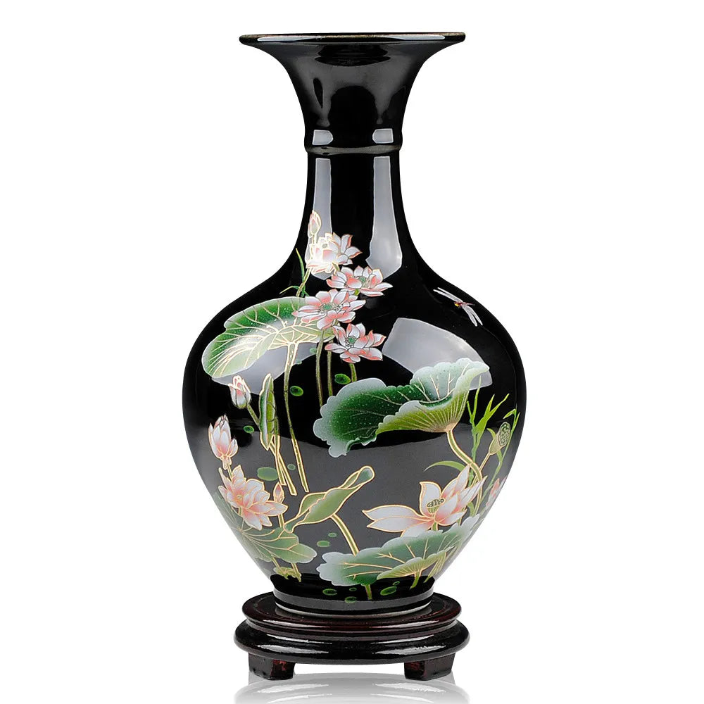 Vase chinois noir