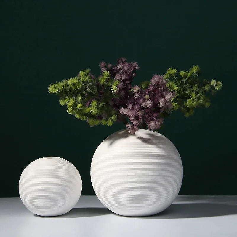 Vase boule blanc