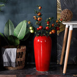 Grand vase rouge à poser au sol 50 cm