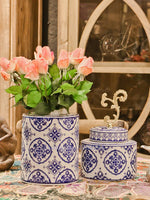 Vase chinois bleu blanc ancien