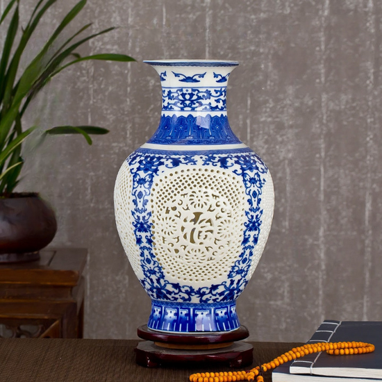 Vases chinois bleu et blanc