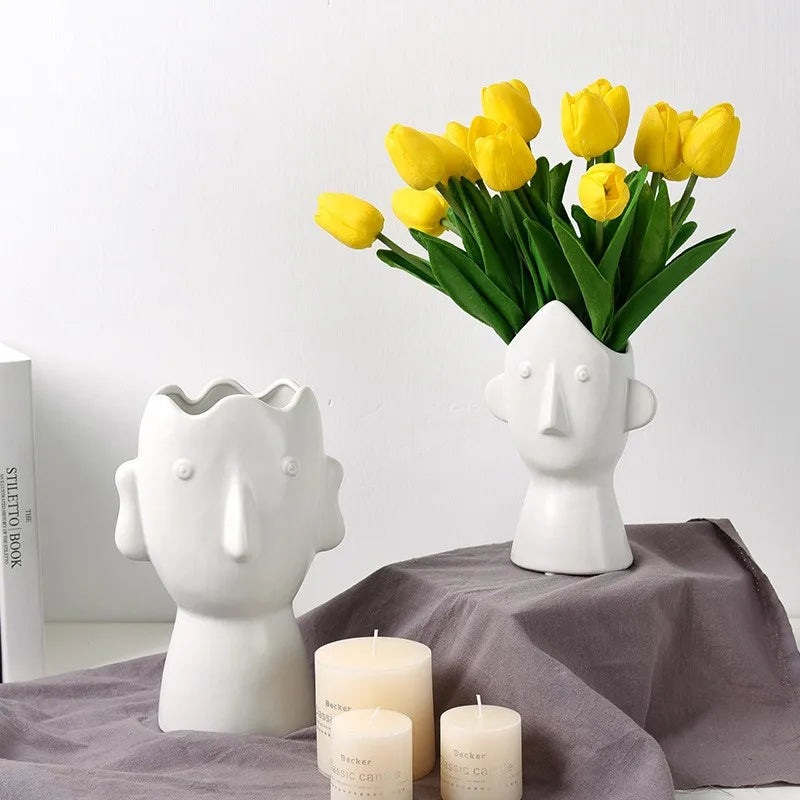 Vase visage blanc