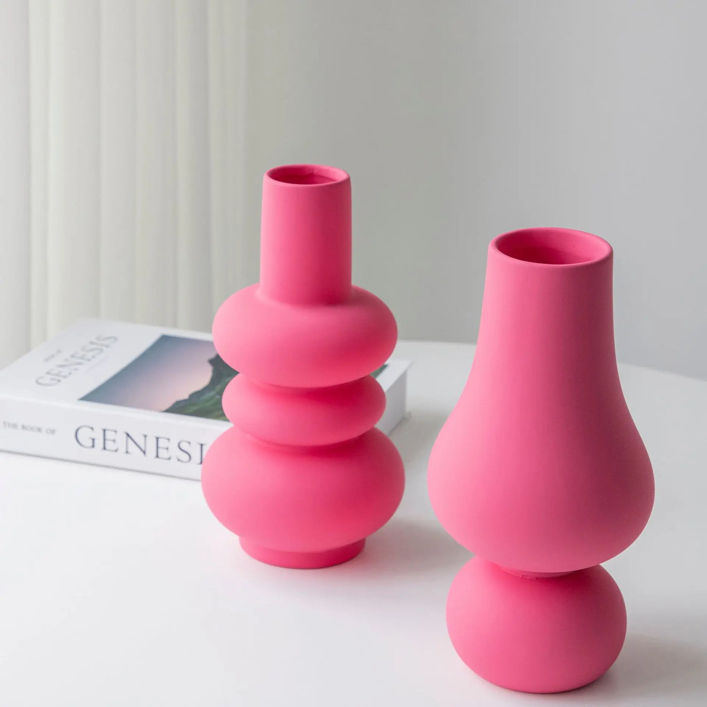 Vase céramique rose