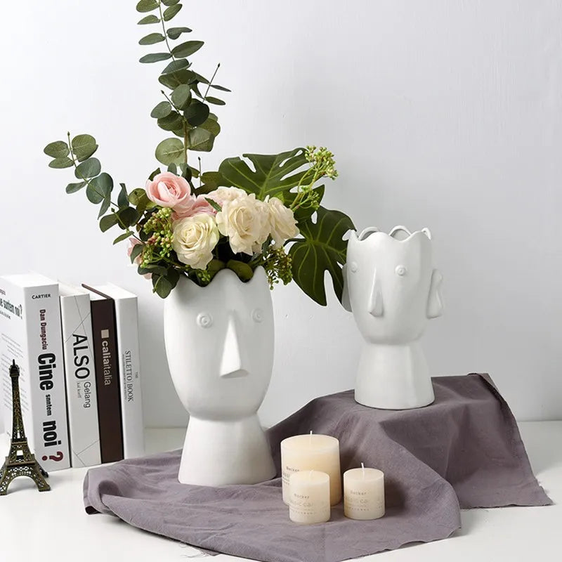 Vase visage blanc