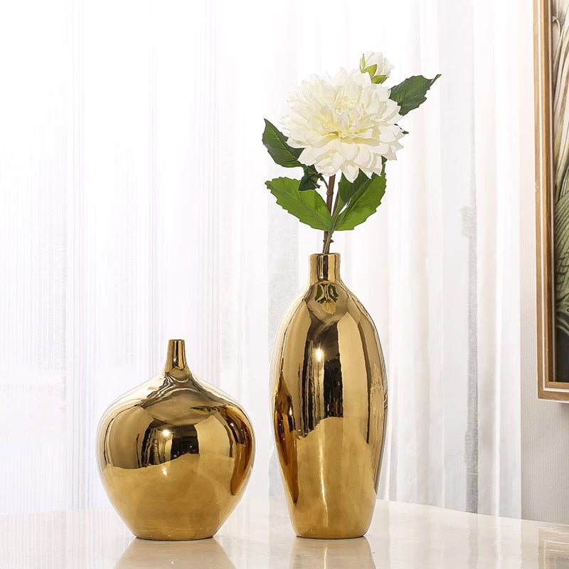 Grand vase doré design