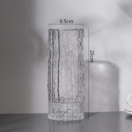 Vase en verre cylindrique