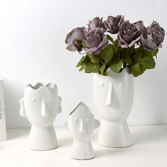 Vase visage blanc