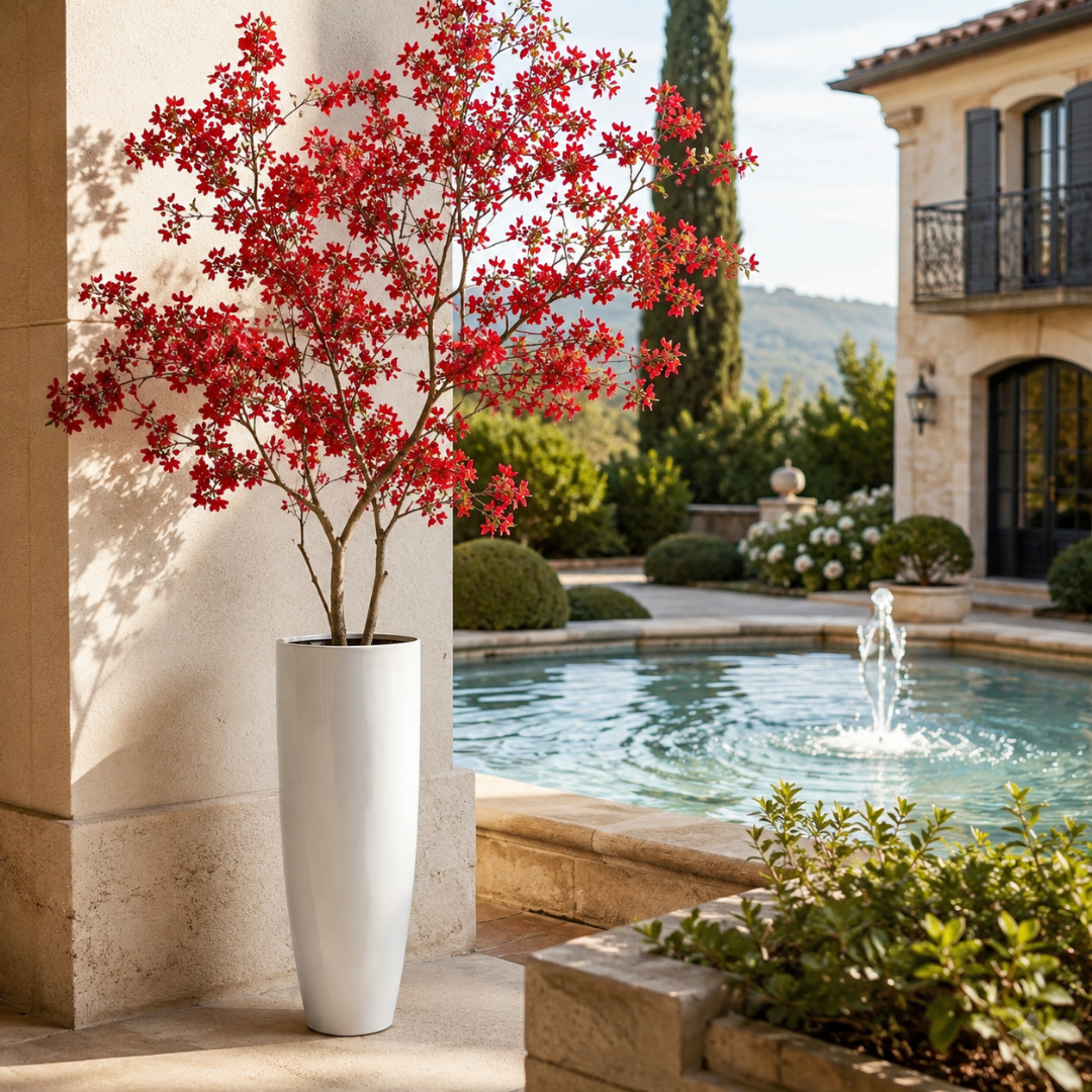 Grand vase blanc exterieur
