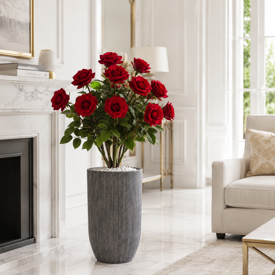 Grand vase gris anthracite