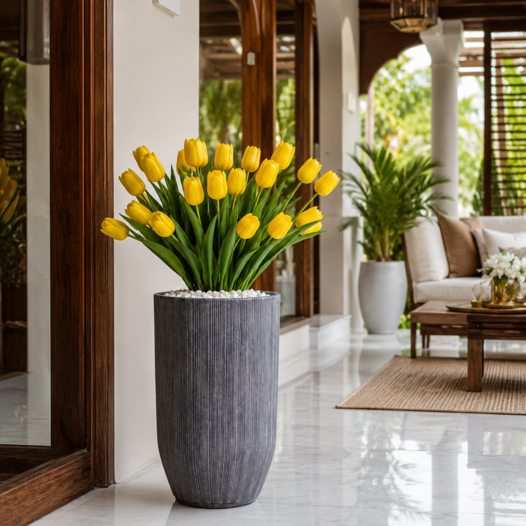 Grand vase gris anthracite