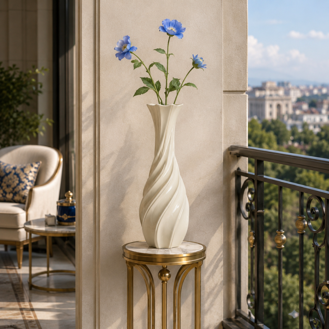 Grand vase beige