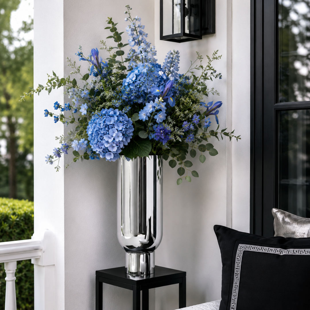Grand vase argenté