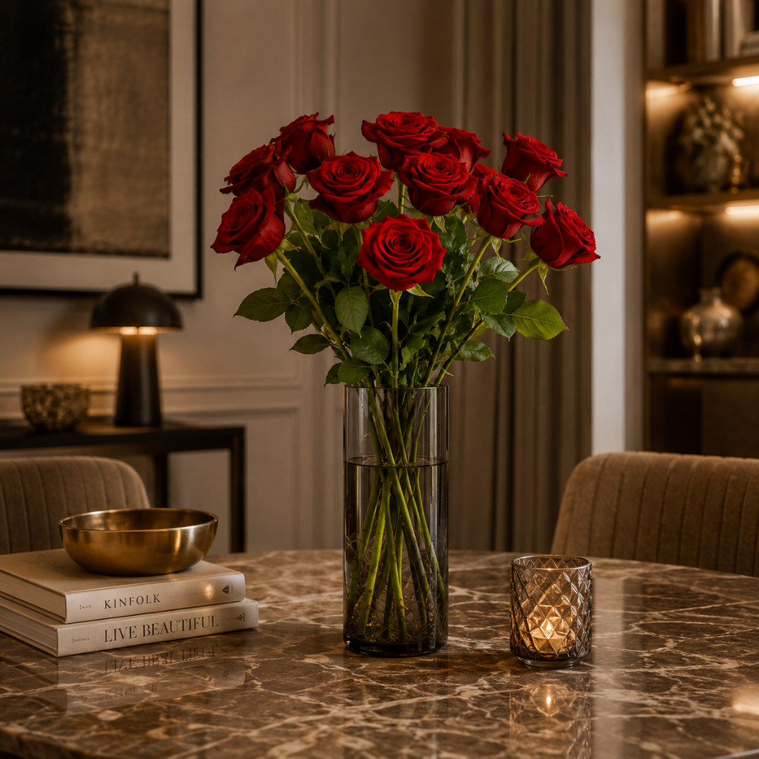 Grand vase en verre fumé