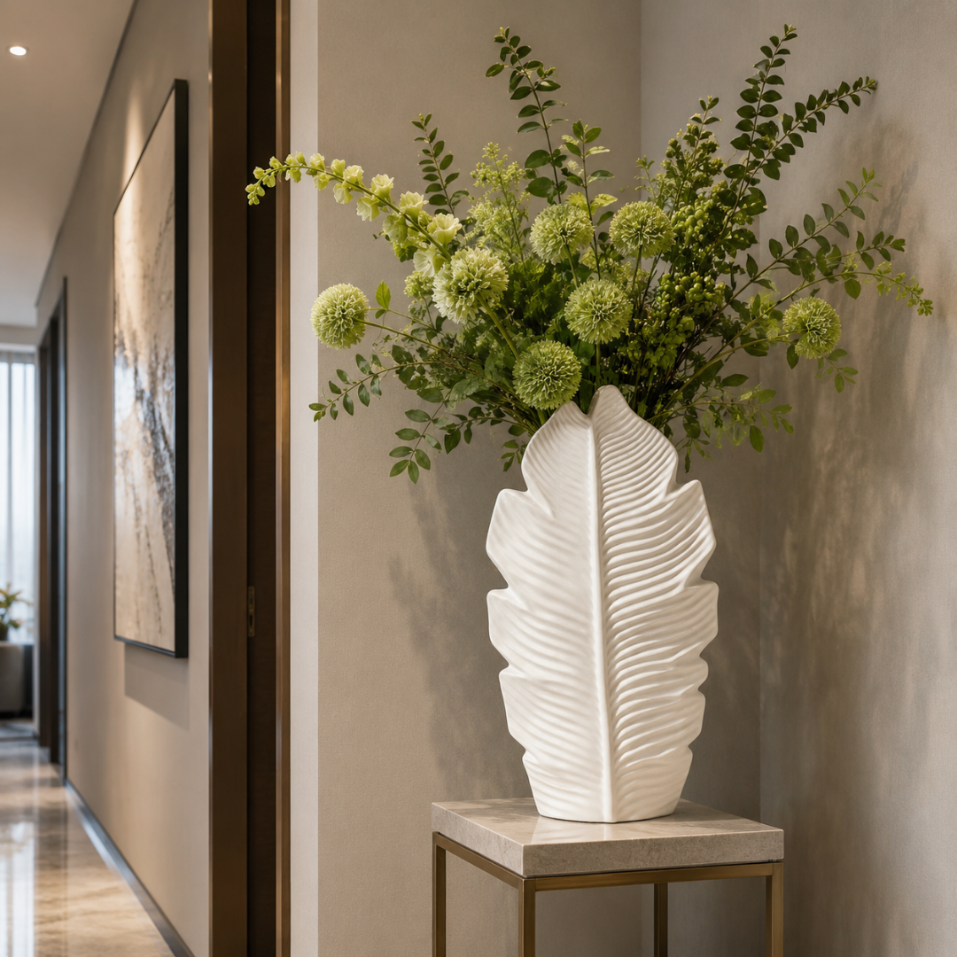 Grand vase blanc laqué