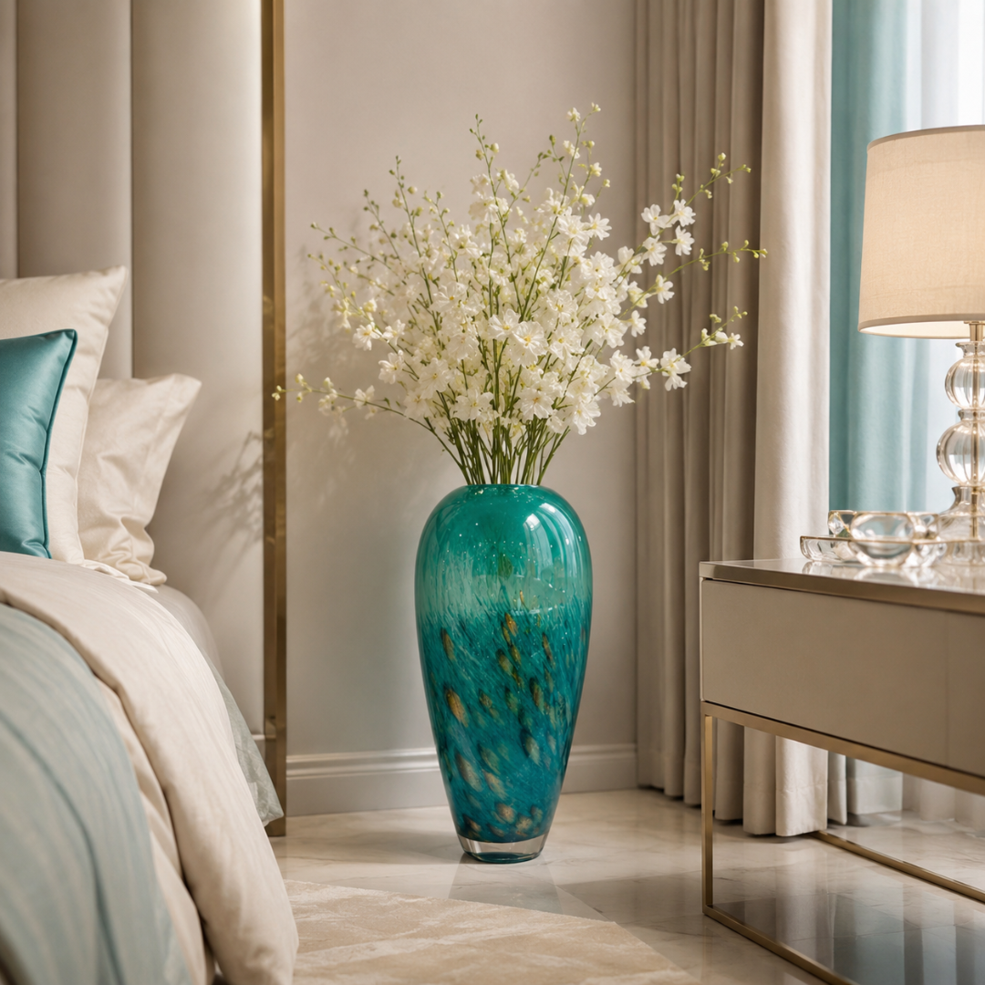 Grand vase bleu turquoise