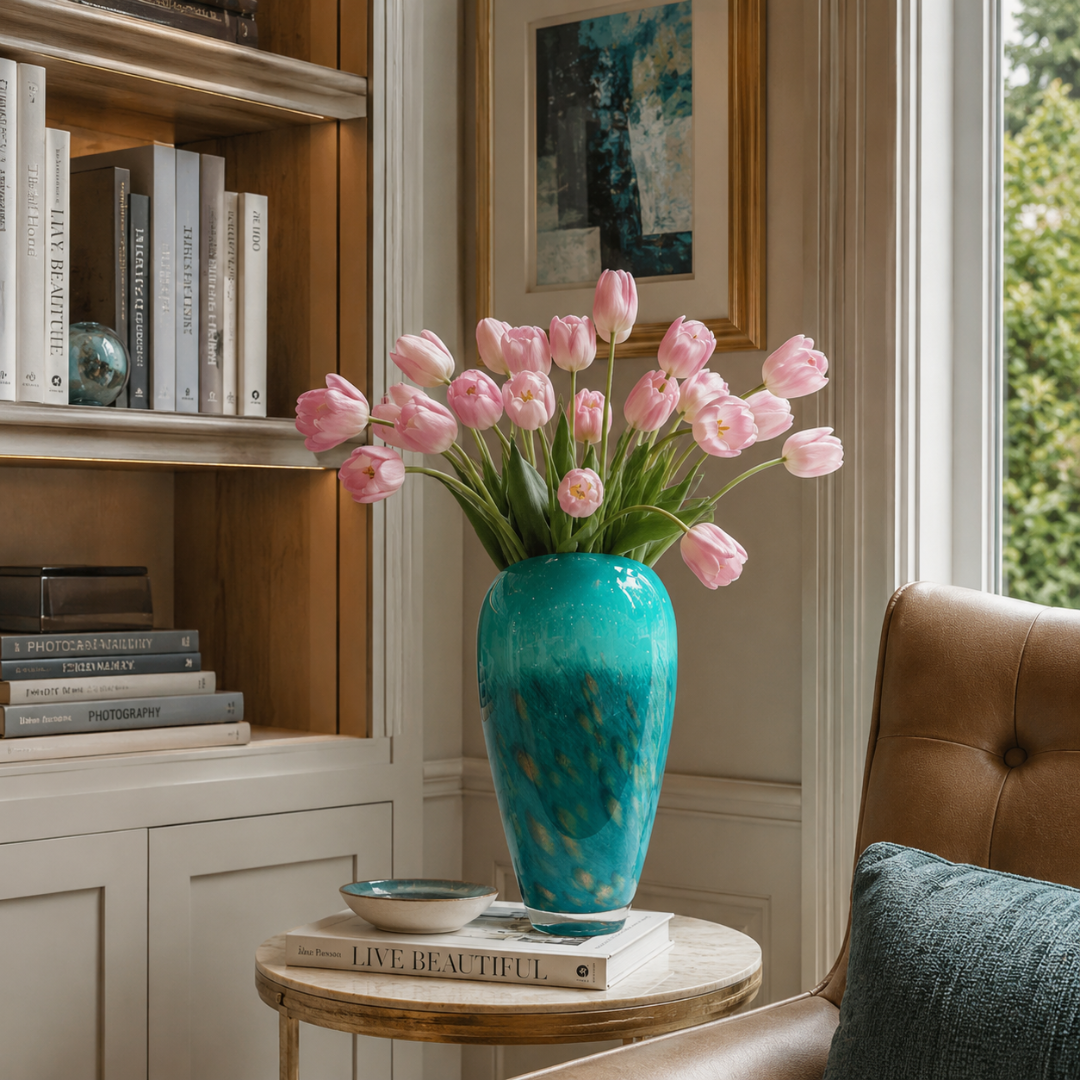 Grand vase bleu turquoise