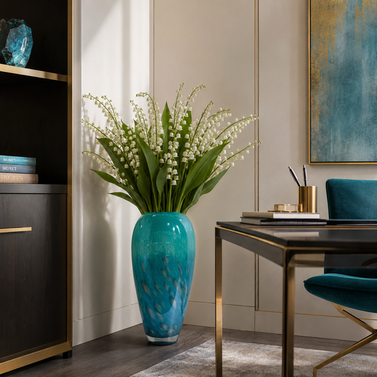 Grand vase bleu turquoise