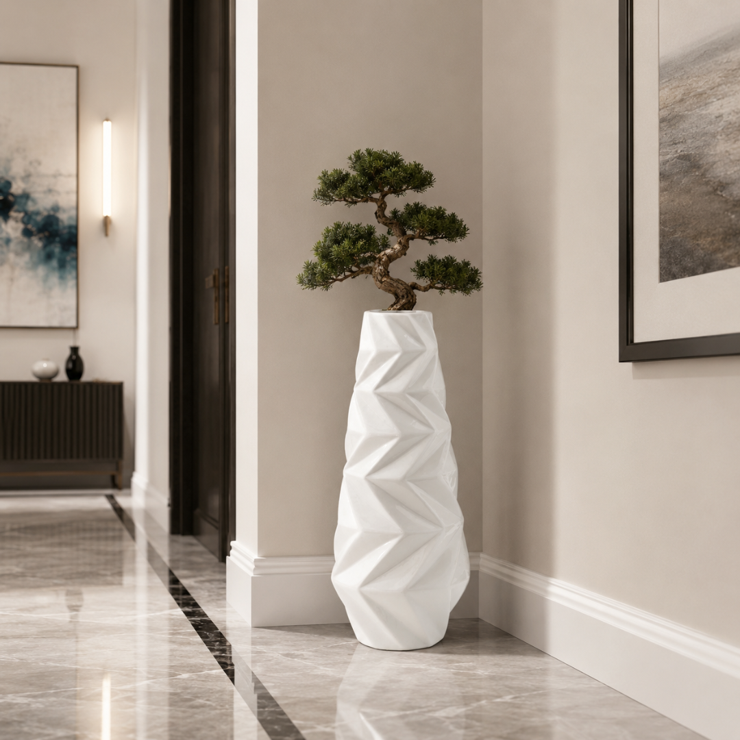 Grand vase blanc mat