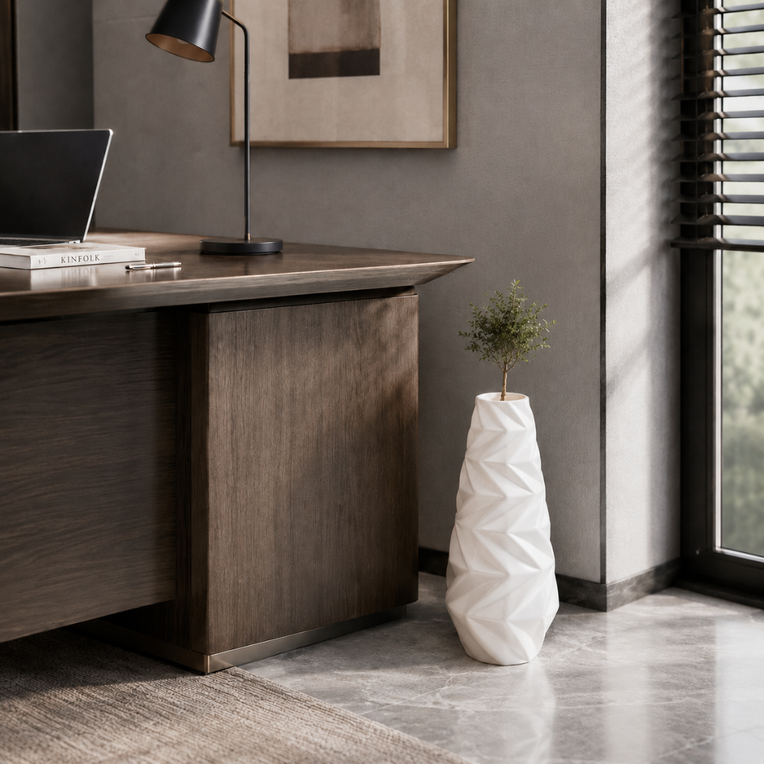 Grand vase blanc mat