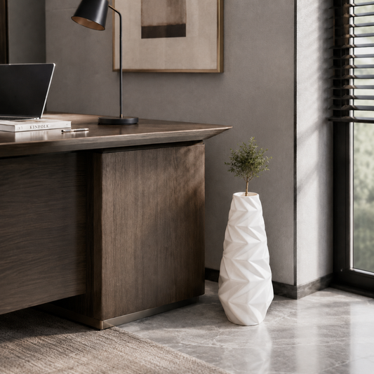 Grand vase blanc mat