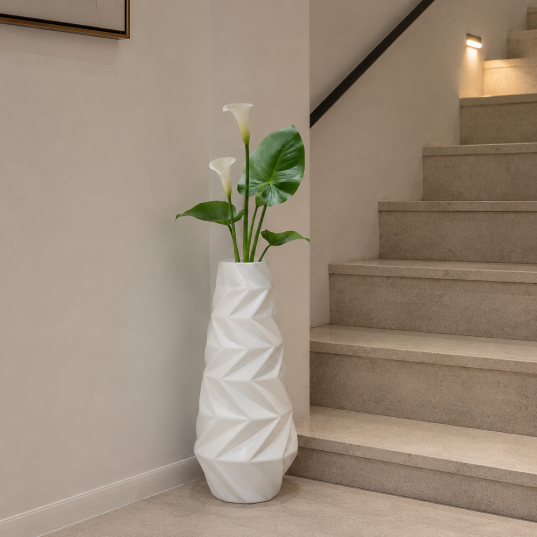 Grand vase blanc mat